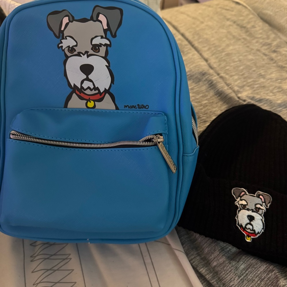Marc Tetro Blue Kids Backpack with Dog Design